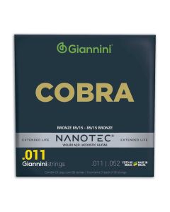 Encordoamento Violão Aço 6C Giannini Nanotec Cobra Bronze 85/15 GEEFLK PN (.011 – .052) (Padrão) Voltar 