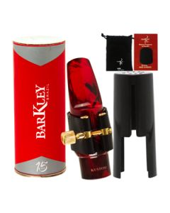 Boquilha Sax Alto Barkley Pop 8 Kustom Vermelha e Preta Completa Brinde Protetor Bag