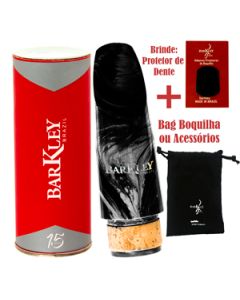Boquilha Clarinete Barkley Prima 55 Preto Branco Bag Protetor Brindes