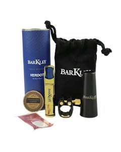 Boquilha Sax Alto Barkley Verdot 7 Metal Dourado ( Gold ) Completa Brinde Protetor Bag