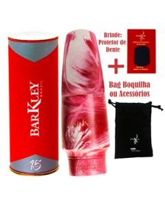 Boquilha Sax Alto Barkley Shadow Meritage 7 Vermelha Branca Bag Protetor Brindes
