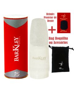 Boquilha Sax Soprano Barkley Bossa 7 Ébano Branca Barkley Bag Protetor Brindes