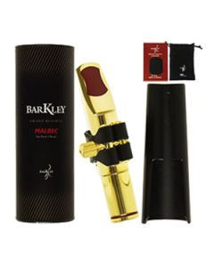 Boquilha Sax Tenor Barkley Malbec 7 Metal Gold Completa Brinde Protetor Bag
