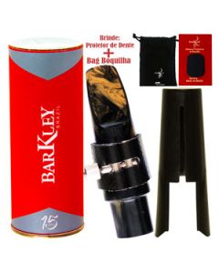 Boquilha Sax Tenor Barkley Ms8 Marquinhos Dourado Preta Completa Bag Protetor Brindes 