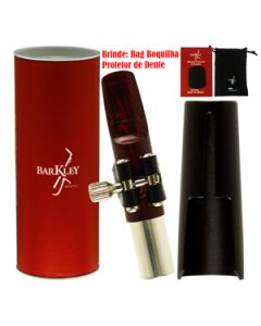 Boquilha Sax Tenor Barkley Jazz Hybrid 7 Vermelha Completa Bag Protetor Brinde
