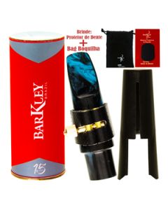 Boquilha Sax Tenor Barkley Ms8 Marquinhos Azul Preta Completa Bag Protetor Brinde