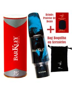 Boquilha Sax Tenor Barkley Pop 8 Kustom Azul Preto Bag Protetor Brindes