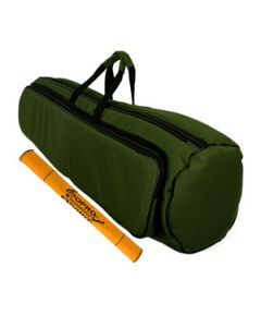 Capa Bag Trombone Longo Extra Luxo com Bolsos Cor Verde Exército LP Bags Brinde Flanela
