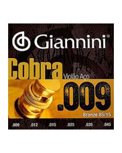 Encordoamento Violão Aço .009 Bronze 85/15 Giannini Cobra GEEWAK