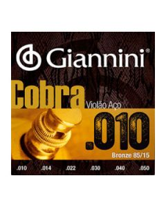 Encordoamento Violão Aço .010 Bronze 85/15 Giannini Cobra GEEFLE