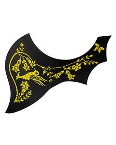 Escudo Adesivo Desenho Floral Pássaro Gold Violão Folk RM Acessórios