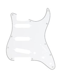 Escudo p/ Guitarra Stratocaster SSS ( 3S ) ABS Branco 11 Furos Fixação PHX Cód. 67B