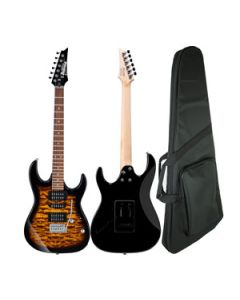 Guitarra Super Stratocaster Captador Humbucker Single Coils Ibanez GIO GRX 70QA SB c/ Capa