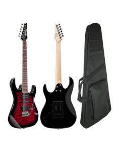 Guitarra Super Stratocaster Captador Humbucker Single Coils Ibanez GIO GRX 70QA TRB Vermelho c/ Capa