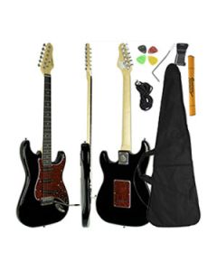 Guitarra Stratocaster Giannini Standard Séries Preto Alto Brilho Escudo Tortoise c/ Capa + Acessórios