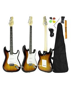 Guitarra Stratocaster Giannini Standard Séries Sunbusrt Alto Brilho Escudo Branco c/ Capa + Acessórios