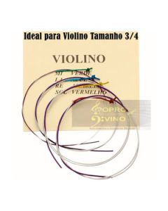Encordoamento Violino 3/4 Mauro Calixto ( Kit com 4 Cordas )