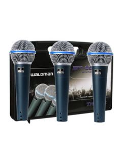 Kit 03 Microfones Premium Supercardióides Waldman Stage BT-580-3P