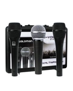 Kit 03 Microfones Vocais Profissionais Waldman Stage S-VOC-3PM