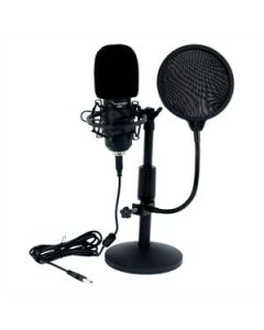 Kit Microfone Condensador c/ Fio USB Estúdio Podcast Kadosh K84 Cod.29229