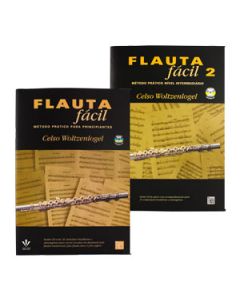 Kit Método Flauta Fácil Volumes 1 e 2 Celso Woltzenlogel