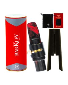 Boquilha Sax Tenor Barkley MS8 Marquinhos Vermelha Preta Completa Bag Protetor Brinde 