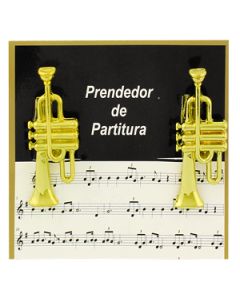 Prendedor Partitura Hinário Clipet Trompete Cornet Paganini