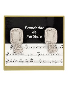 Prendedor Partitura Hinário Clipet Microfone Paganini