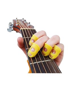Protetor Ponta De Dedo Silicone Amarelo Guitarra Violão KL Musical ( Kit c/ 4un ) (Padrão)