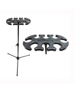 Suporte Pedestal Descanso Metal Base ABS p/ Até 8 Microfones Saty PMS08