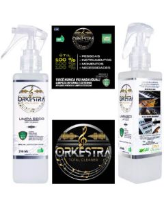 Limpador Higienizador Spray 6 em 1 p/ Instrumentos Musicais Madeira Orkestra Linha Eco 210ml