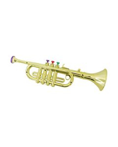 Trompete Brinquedo Infantil Gold 3 Pistos Coloridos ABS KL Musical ( Criança +3 anos )