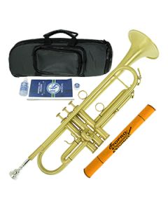 Trompete Sib ( Bb ) Laqueado Escovado HS Musical Brasil Mod. HS1048L c/ Bag e Acessórios (Padrão)
