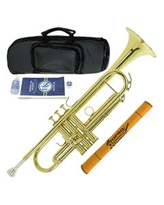 Trompete Sib ( Bb ) Laqueado HS Musical Brasil Mod. HS1048L c/ Bag e Acessórios