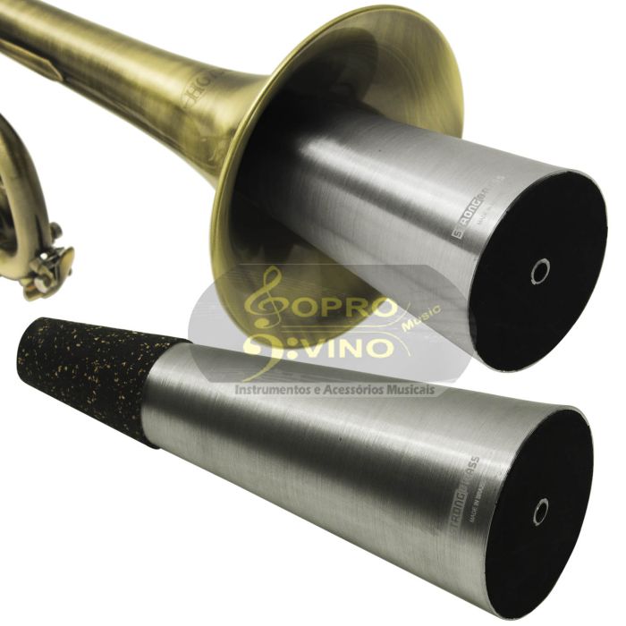 Surdina Estudo Trompete Practice Strong Brass Prata by Barkley Brasil